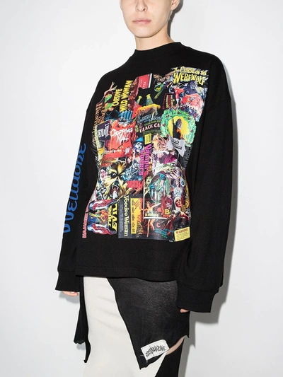 Shop We11 Done Horror Collage Print Sweatshirt In Black