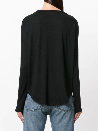 Rag & Bone Hudson Crewneck Long-sleeve Top In Black