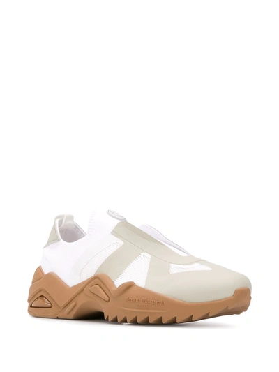 Shop Maison Margiela Panelled Slip-on Sneakers In White