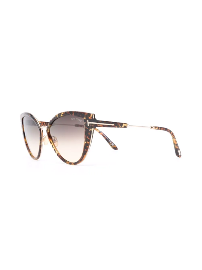Tom Ford Leopard Cat-eye Frame Sunglasses In Braun