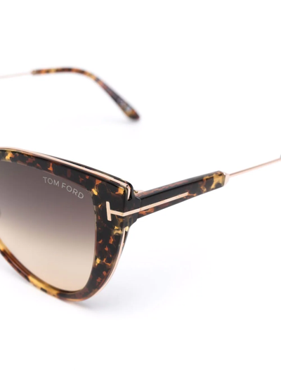 Tom Ford Leopard Cat-eye Frame Sunglasses In Braun