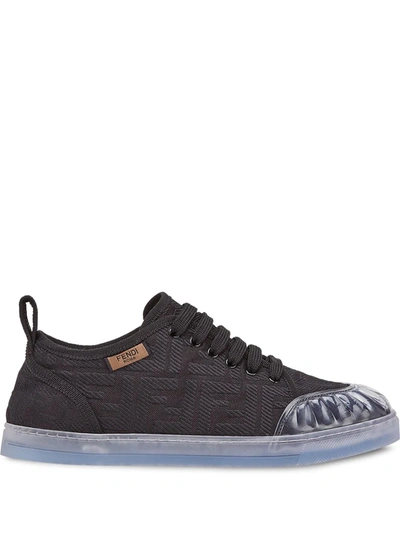 Shop Fendi Promenade Low-top Sneakers In Black