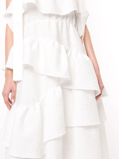Shop Goen J Tiered Midi Dress In White