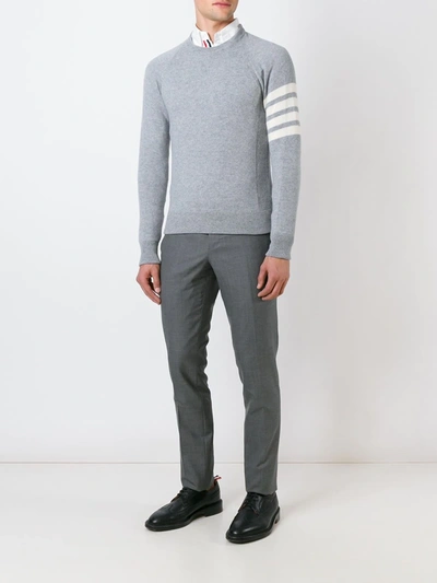 Gucci Striped Sleeve Jumper In Grey