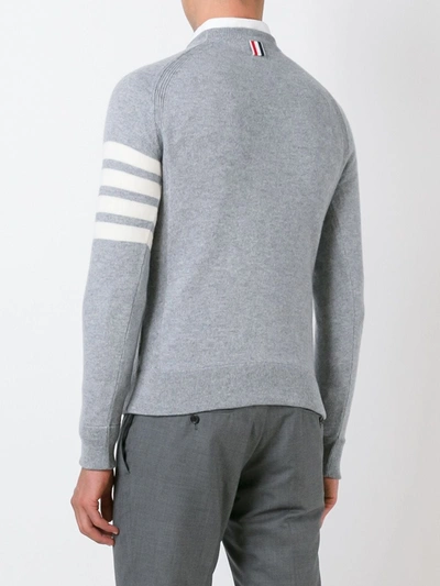 Gucci Striped Sleeve Jumper In Grey