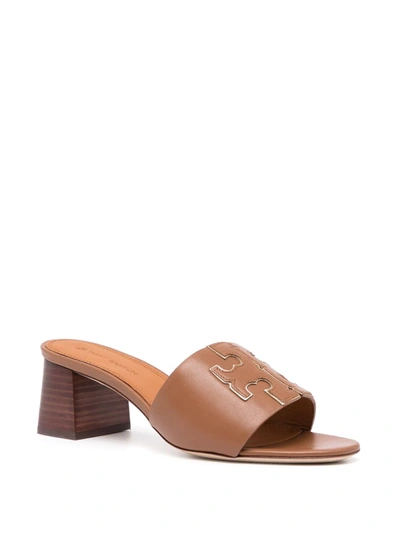 Shop Tory Burch Ines Logo-patch Sandals In Brown