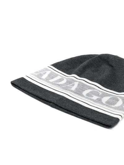 Shop Canada Goose Logo Intarsia Beanie In Grey