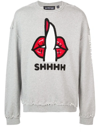 Mostly Heard Rarely Seen Shh Sweatshirt In Grey