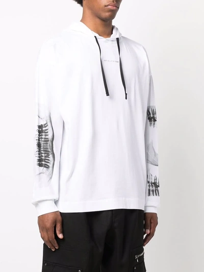 Alyx Graphic-print Pullover Hoodie In 白色