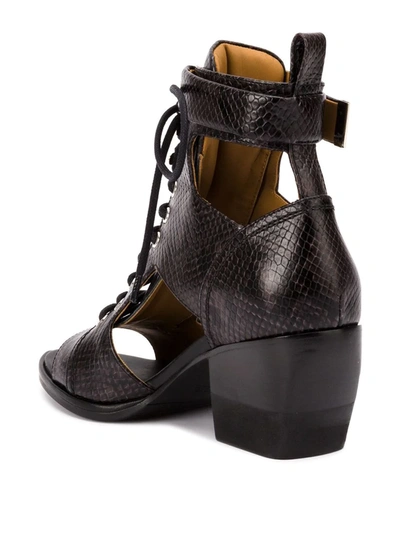 Shop Chloé Cutout Ankle Boots In Black