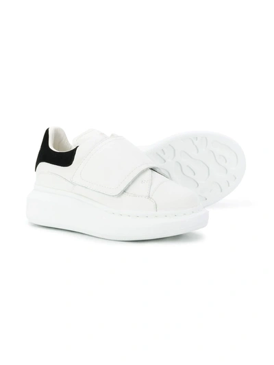 Alexander Mcqueen Touch-strap Extended Sole Sneakers In White