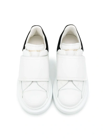 Alexander Mcqueen Touch-strap Extended Sole Sneakers In White
