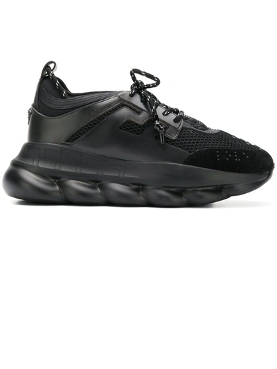 Shop Versace Chain Reaction Sneakers In Black