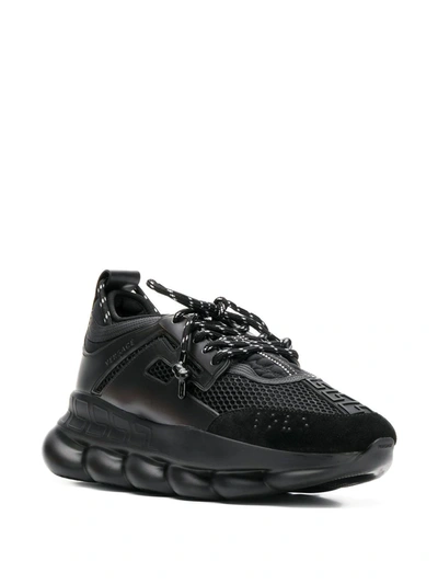 Shop Versace Chain Reaction Sneakers In Black