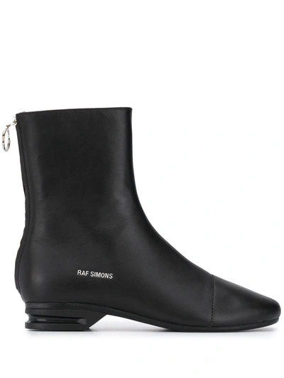 Shop Raf Simons Runner Leather Ankle Boots In Black
