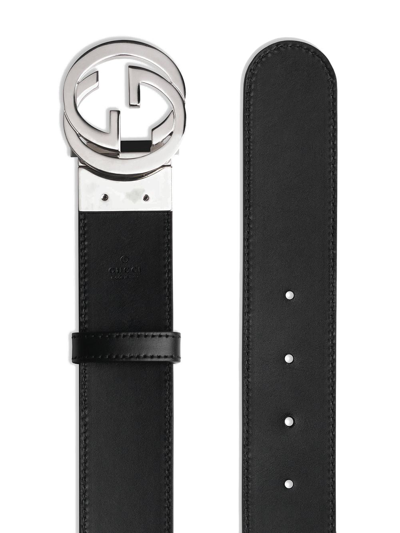 Shop Gucci Interlocking G-buckle Reversible Belt In Brown