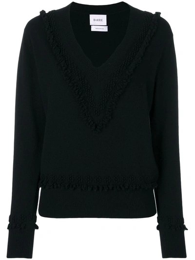 Shop Barrie Romantic Timeless Cashmere V Neck Pullover In Black