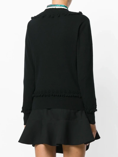 Shop Barrie Romantic Timeless Cashmere V Neck Pullover In Black