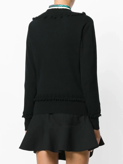 Barrie Romantic Timeless Cashmere V Neck Pullover In Black