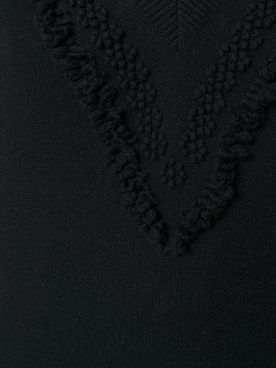 Barrie Romantic Timeless Cashmere V Neck Pullover In Black