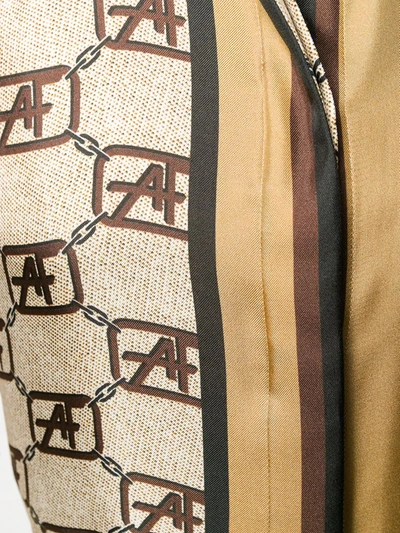 Shop Alberta Ferretti Logo Chain Print Shirt In Neutrals