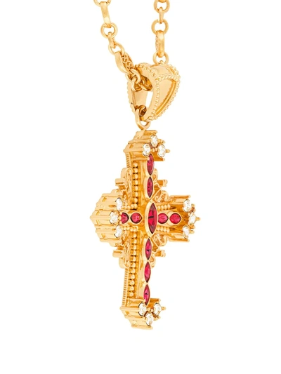 Shop Dolce & Gabbana Embellished Crucifix Necklace In Gold