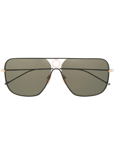 Shop Thom Browne Pilot-frame Sunglasses In Black