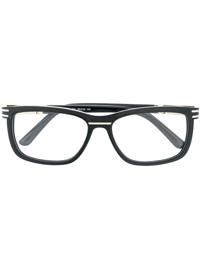 Shop Cazal Rectangular Shaped Glasses In Black