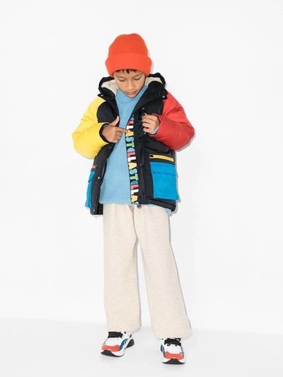 Stella Mccartney Colour-block Puffer Coat In Black