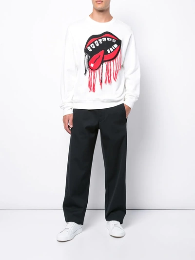 Shop Haculla Nyc Drama Mouth Sweatshirt In White