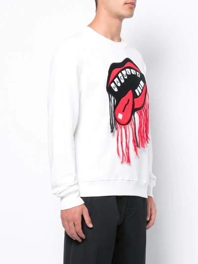 Shop Haculla Nyc Drama Mouth Sweatshirt In White