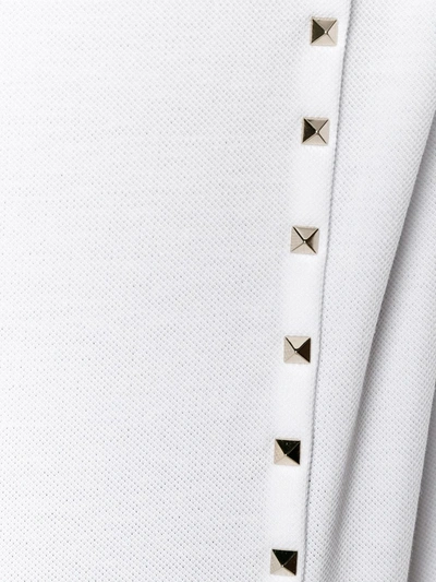Shop Valentino Studded Polo Shirt In White