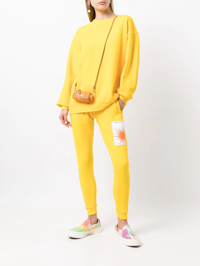 Shop La Detresse Logo-patch Cotton-blend Track Trousers In Yellow