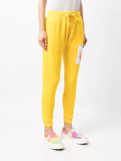 Shop La Detresse Logo-patch Cotton-blend Track Trousers In Yellow