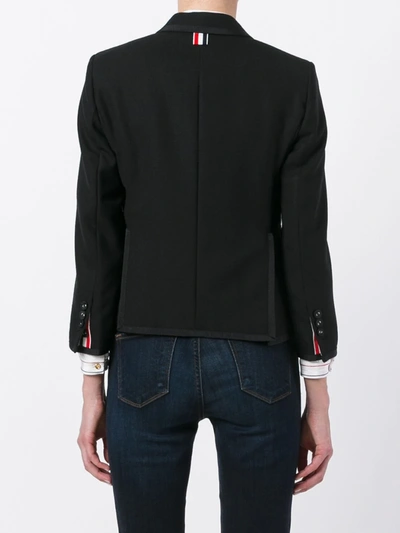 Shop Thom Browne Grosgrain-tipping Single-breasted Sport Blazer In Black