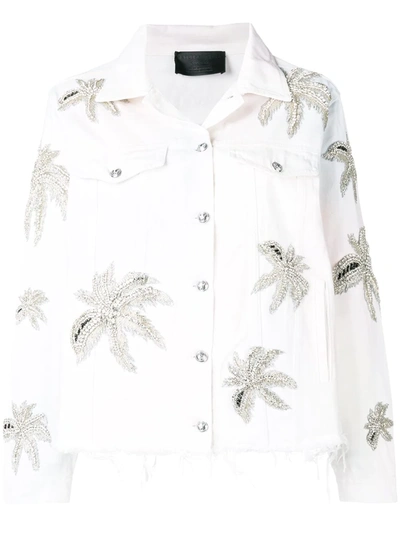Shop Philipp Plein Floral Print Jacket In White