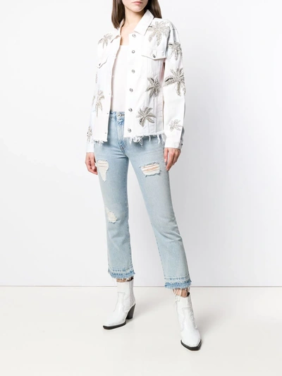 Shop Philipp Plein Floral Print Jacket In White