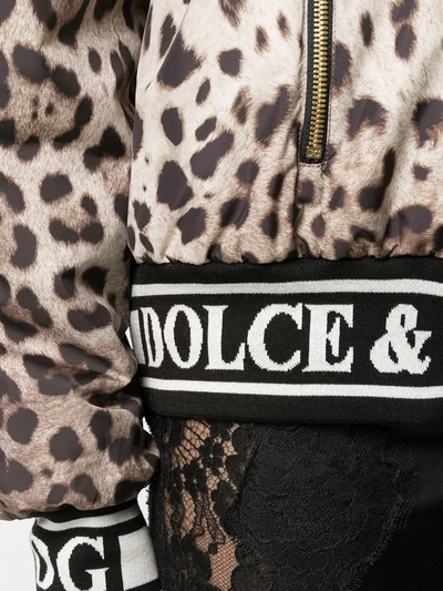 Dolce & Gabbana Leopard-print Sequined Woven Bomber Jacket In Brown