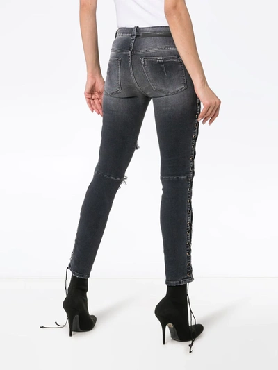 Shop Ben Taverniti Unravel Project Skinny Stonewash Ripped Skinny Jeans In Grey