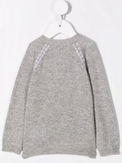 Shop Bonpoint Tiano Wool-cashmere Blend Cardigan In 灰色