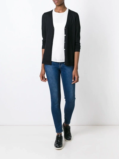 Shop N•peal Cashmere Superfine V-neck Cardigan In Black