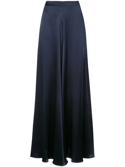 Shop Voz High-waisted Palazzo Pants In Blue