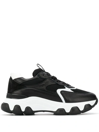 Hogan Black Fabric Hyperactive Sneakers In Black