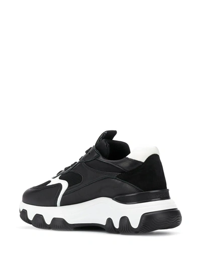 Shop Hogan Chunky Contrast Sole Sneakers In Black