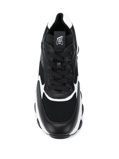 Shop Hogan Chunky Contrast Sole Sneakers In Black