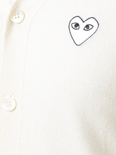 Shop Comme Des Garçons Play Cardigan With White Heart