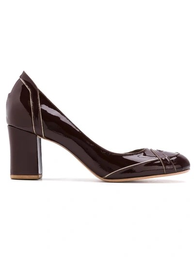 Shop Sarah Chofakian Leather Pumps In Brown