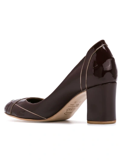 Shop Sarah Chofakian Leather Pumps In Brown