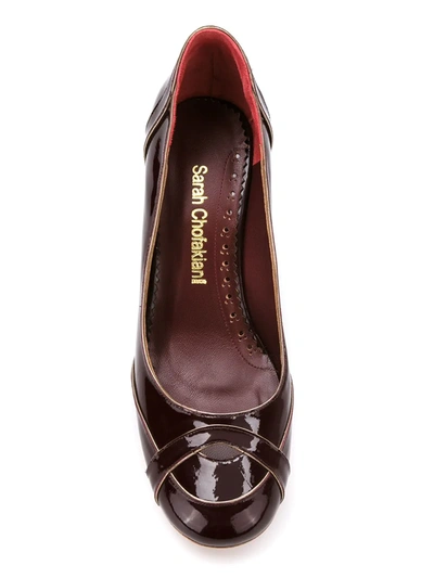 Shop Sarah Chofakian Leather Pumps In Brown