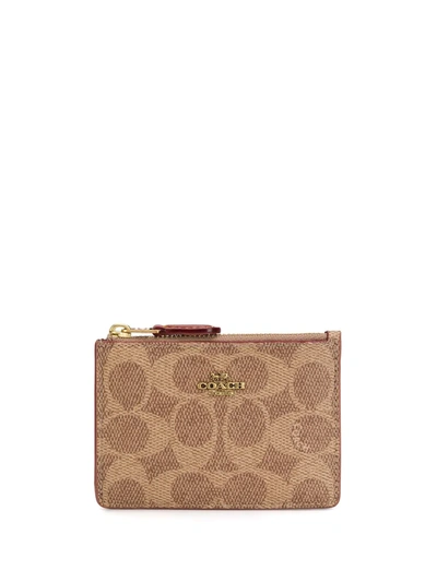 Shop Coach Mini Skinny Id Case In Brown